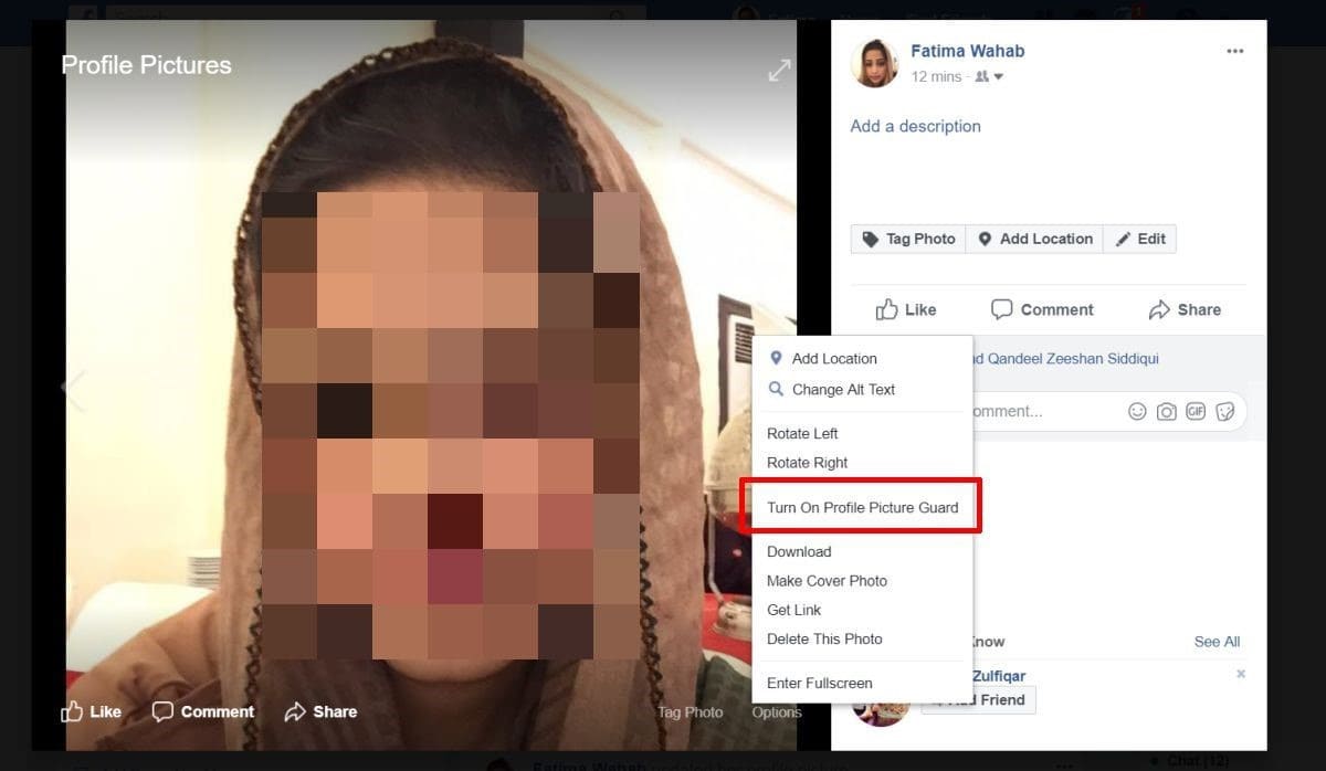 comment protéger ma photo de profil facebook