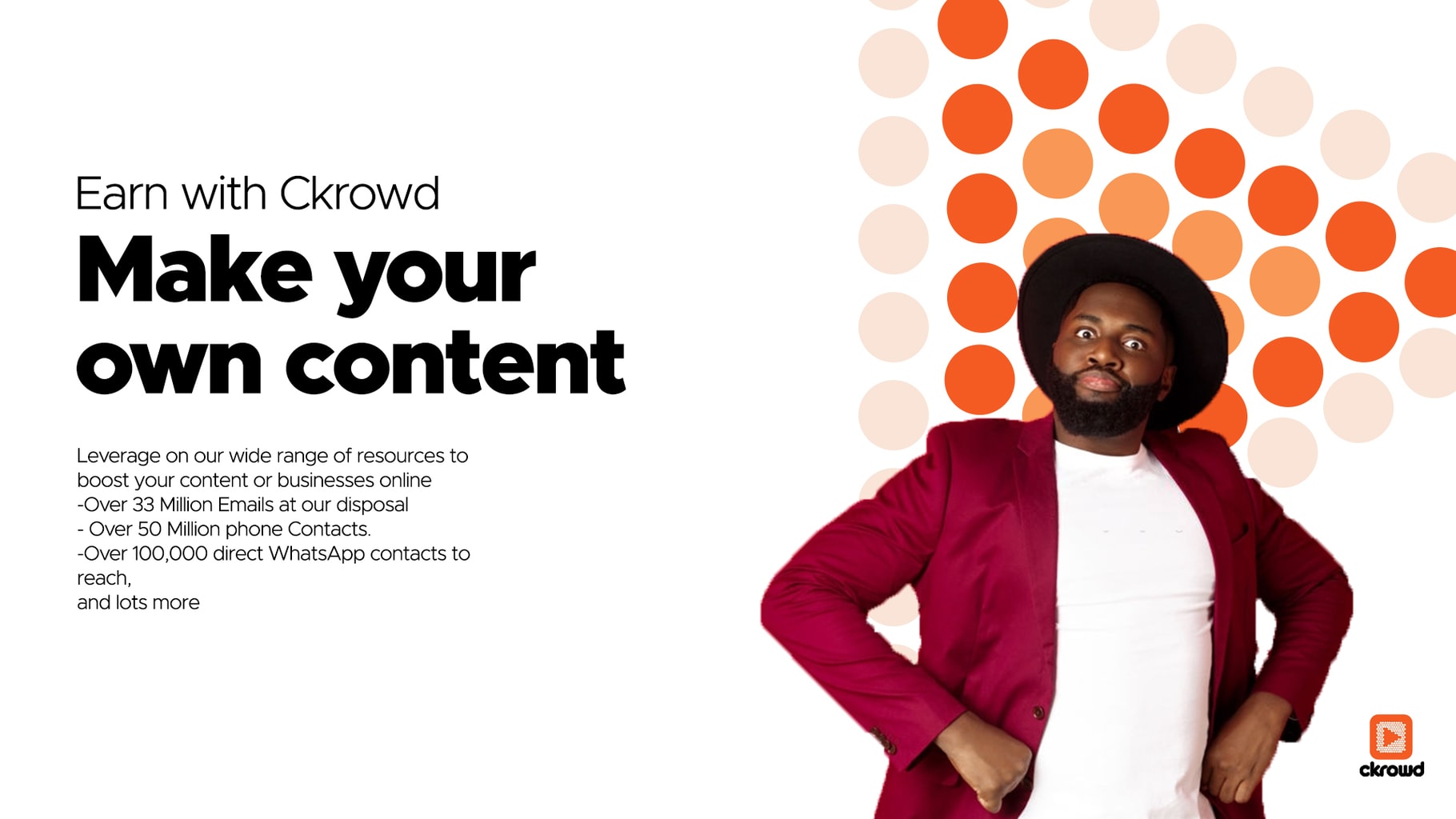 Africa: CKROWD PARTNERS WITH KAM AFRICA TO PROVIDE MONETISATION AND BRAND DEVELOPMENT FOR CONTENT CREATORS CKROWD announces major software upgrade that will change creator economy in Africa and the diaspora